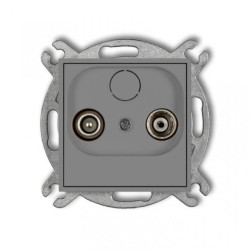 ICON Mechanizm gniazda abonenckiego RTV przelotowego 9dB szary mat 27IG9P