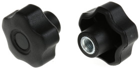 Pokrętło mocujące M8 długość gwintu: 12mm średnica pokrętła 40mm średnica gwintu: 8mm Z wieloma pokrętłami Otwór