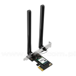 TP-Link Mercusys MA70XE, Trzypasmowa karta sieciowa PCI Express, Bluetooth 5.4, Wi-Fi 6 AX1800