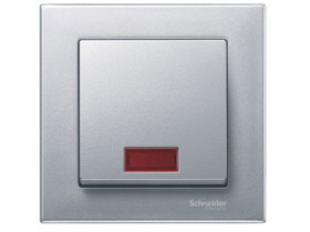 MERTEN SYSTEM M Klawisz pojedynczy z dużym okienkiem aluminium MTN433860 SCHNEIDER ELECTRIC