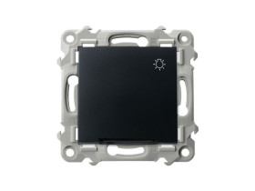 SZAFIR Wyłącznik zwierny "światło" z podświetleniem niebieskim czarny metalik ŁP-5ZS/m/33 OSPEL