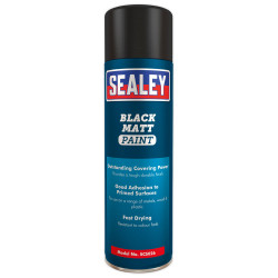 Sealey SCS026 Black Matt Paint 500ml Pack of 6