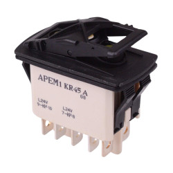 KR45CAKLLG On-(On) Auto Rocker Switch Yellow 24V illuminated DPDT IP68