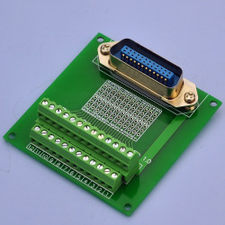 CZH-LABS 24-Pin 0.085&quot; Centronics Vertical Male Ribbon Connector Screw Terminal Block Breakout Board.