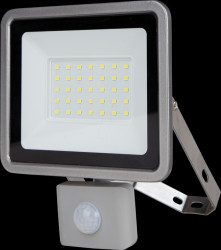 2707616020 LED floodlight, 30 W, 2550 lm, 6500 K, IP44, sensor, silver