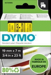 S0720880 DYMO D1 tape, 19 mm, black/yellow