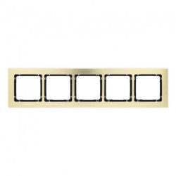 DECO Ramka uniwersalna pięciokrotna - aluminium szczotkowane (ramka: kolor mosiężny spód: czarny) 8-12-DRA-5