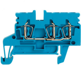 Through terminal block, spring balancer connection, 0.5-2.5 mm², 3 pole, 24 A, 6 kV, blue, 1933730000