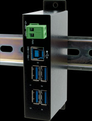 EX-1504HMS USB 3.0 4-port industrial hub, 15kV EDS, DIN rail