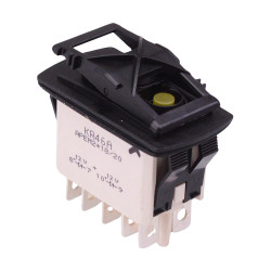 KR46CAKFFG On-On Auto Rocker Switch Yellow 12V illuminated DPDT IP68