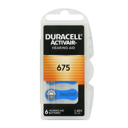 6 x baterie do aparatów słuchowych Duracell ActivAir 675