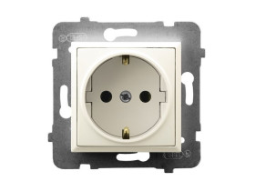 ARIA Gniazdo pojedyncze z uziemieniem schuko ecru GP-1US/m/27 OSPEL