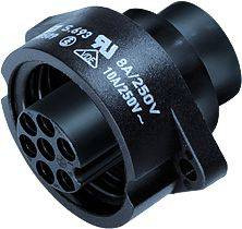 binder 09 4204 00 07-20 Złącze żeńskie kołnierzowe złącze żeńskie proste Seria: 693 Łączna ilość styków: 7 + PE 1 szt.