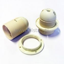 Oprawka do żarówki E27 4A 250V biała kołnierz