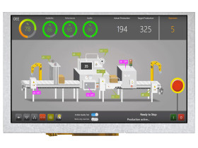 Kolorowy wyświetlacz LCD 5cal TFT 800 x 480pikseli LED Backlight HDMI I/F Nie Midas Brak