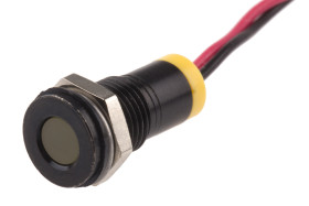 Lampka kontrolna do montażu panelowego 2V dc, Żółta 8mm LED Wyprowadzenia RS PRO