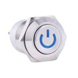 przełącznik przycisk.PBW-12APW ON-OFF "POWER" podśw. niebieskie 12V