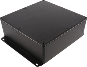 Aluminum die cast enclosure, (L x W x H) 188 x 188 x 67 mm, black (RAL 9005), IP65, 1590WFFBK