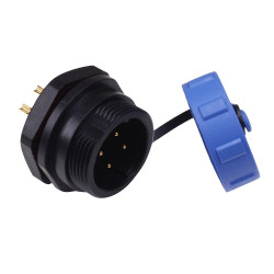 4 Pin Waterproof W17 Male Socket Panel Mount Connector IP68 5A