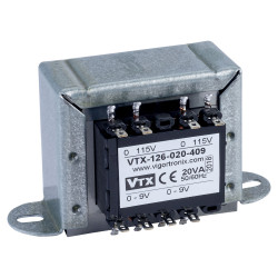Vigortronix VTX-126-020-409 Chassis Transformer 2x115V 20VA 9V&#x2B;9V