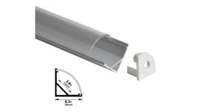 Profil Led Kątowy Anod. Aluminium 2M Z Kloszem, Zaślepkami I Uchwytami, Dla...