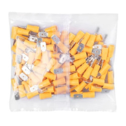 Konektory izolowane męskie 4-6mm2 6,3mm żółte 100 szt. VA0397 Vayox