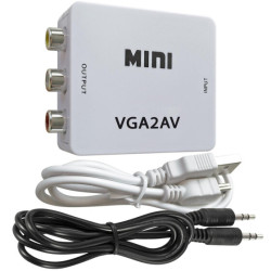VGA2AV Mini - VGA AV Composite Converter (white)