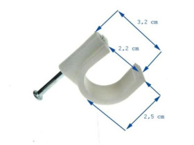 Uchwyt kabla okrągły 22mm KN-22 biały