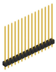 Pin header, 15 pole, pitch 2.54 mm, straight, black, 10049004