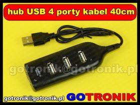 Hub USB 2.0 / 4 porty / kabel 40cm