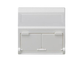 SIMON CONNECT Płytka K45 2x RJ z osłoną skośna do adapterów MD czysta biel KB80/9 KONTAKT SIMON