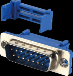 D-SUB male connector, 15-pin, ribbon cable, with insulator