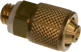 Hose screw fitting, brass, for 6 x 1 tubing, 50.021
