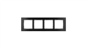 Deco Ramka Uniwersalna Poczwórna - Aluminium Szczotkowane (Ramka: Czarna...