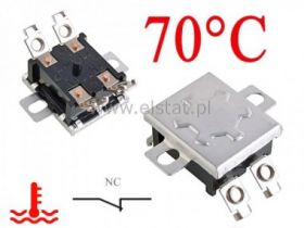 Termiczny wyłącznik; 15A/250V 70°C; NC; skośny