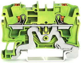 2-wire protective earth terminal, spring-clamp connection, 0.5-6.0 mm², 1 pole, yellow/green, 2204-1207