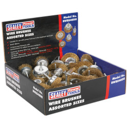 Sealey BWBS40DB Wire Brushes Assorted Sizes Display Box of 40