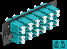 66933 Fiber Optic Adapter Panel, 12 Port, LC Duplex OM4, aqua