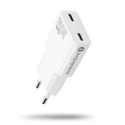Ładowarka sieciowa everActive SC-385Q 2xUSB-C 30W BIAŁA