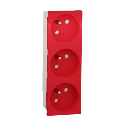 Gniazdo 16A Gniazdo 250 V 2P+E Schneider Electric Czerwony Montaż wpuszczany IP3X