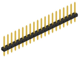 Pin header, 20 pole, pitch 2 mm, straight, black, 10062192