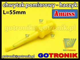 Chwytak pomiarowy haczyk L=55mm żółty
