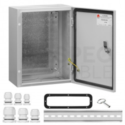 Obudowa hermetyczna rozdzielnica metalowa z płytą montażową 400x300x200 IP65 natynkowa szara NEKU