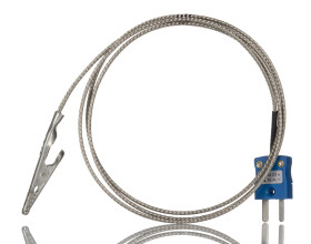 Termopara z zaciskiem krokodylkowym K długość 3m -50 → +250°C Wtyk miniaturowy RS PRO