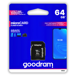 Karta pamięci goodram microSD 64GB 100MB/s M1AA UHS-I klasa 10 + adapter
