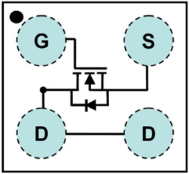 12-V, N channel NexFET™ power MOSFET, single WLP 1 mm x 1 mm, 34 mOhm