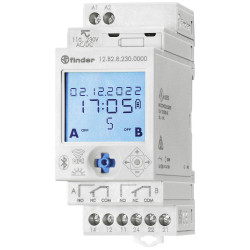 Finder 12.B2.8.230.0000 DIN Rail timer 16 A LCD Bluetooth/NFC Astro control