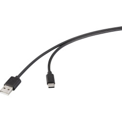 Renkforce RF-6830420 USB cable USB 2.0 USB-A plug 1m Black