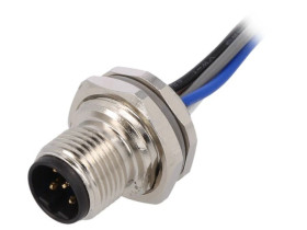 Złącze okrągłe M12 męskie proste 5pin 60V 0,2m T4171010405-001