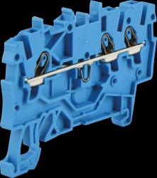 2000-1304 3-wire feed-through terminal, diameter 0.14 - 1.0 mm, blue